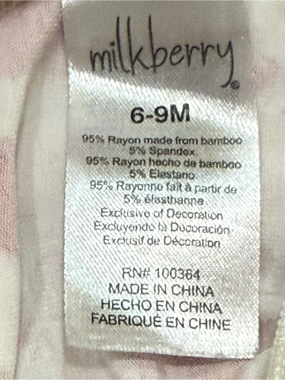 Milkberry Bamboo Floral Dinosaur Footed Sleeper Baby Girl Size 6-9 Months Pink